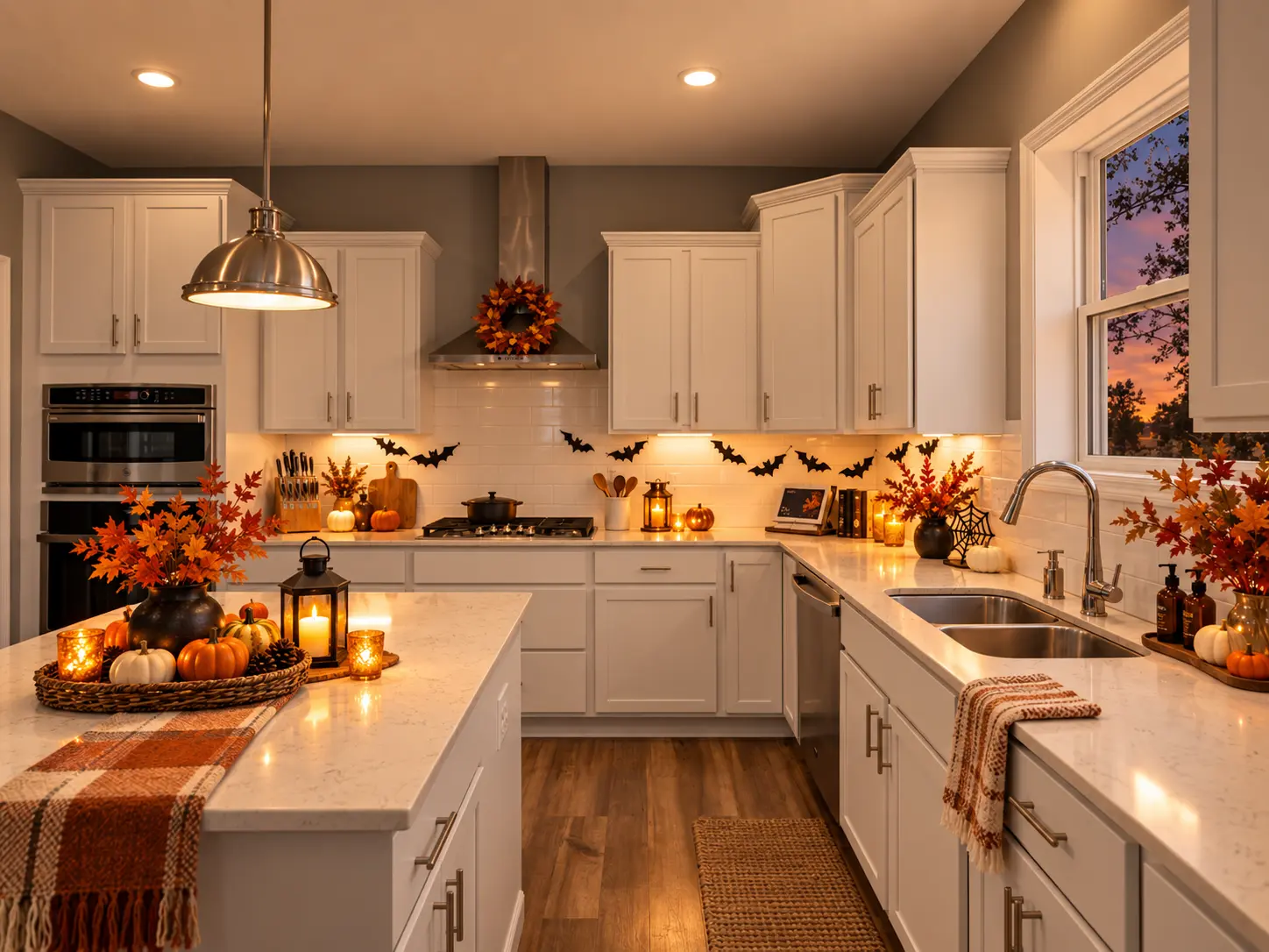 Digitally enhanced Halloween-themed interior view of 870 Spancil Hill Dr in Woodbury, Minnesota: kitchen sink.